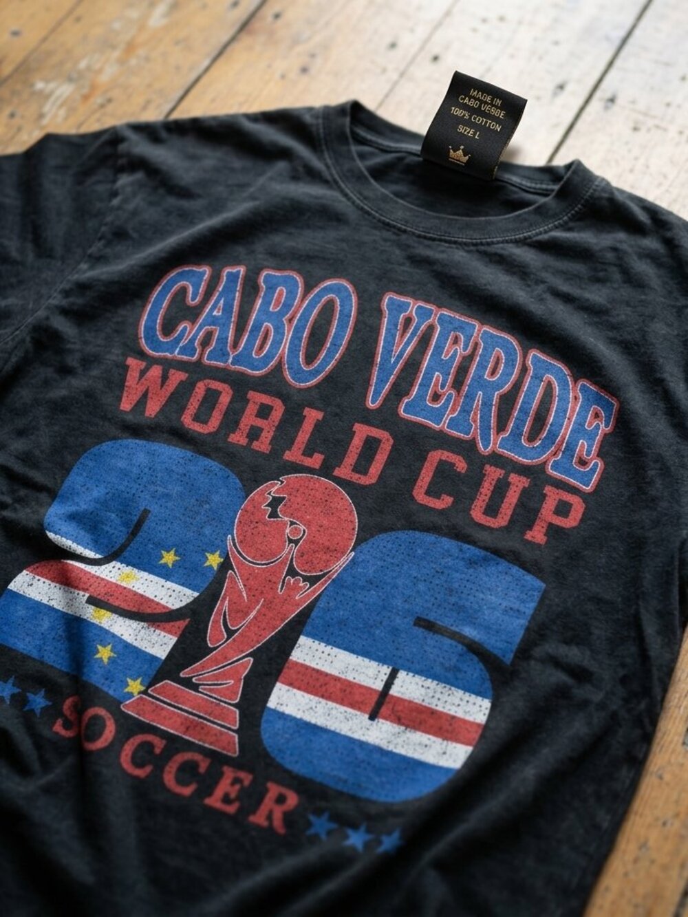 Cabo Verde 2026 Soccer Shirt, World soccer USA Canada Mexico Soccer dark grey - Picture 2 of 2